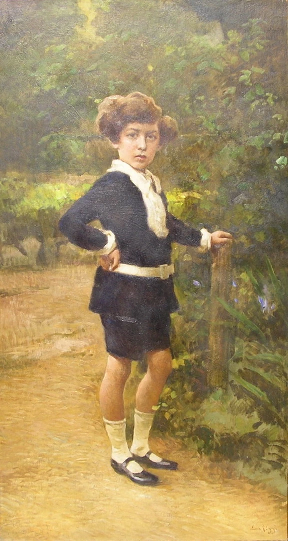 Ritratto di ragazzo in giardino
